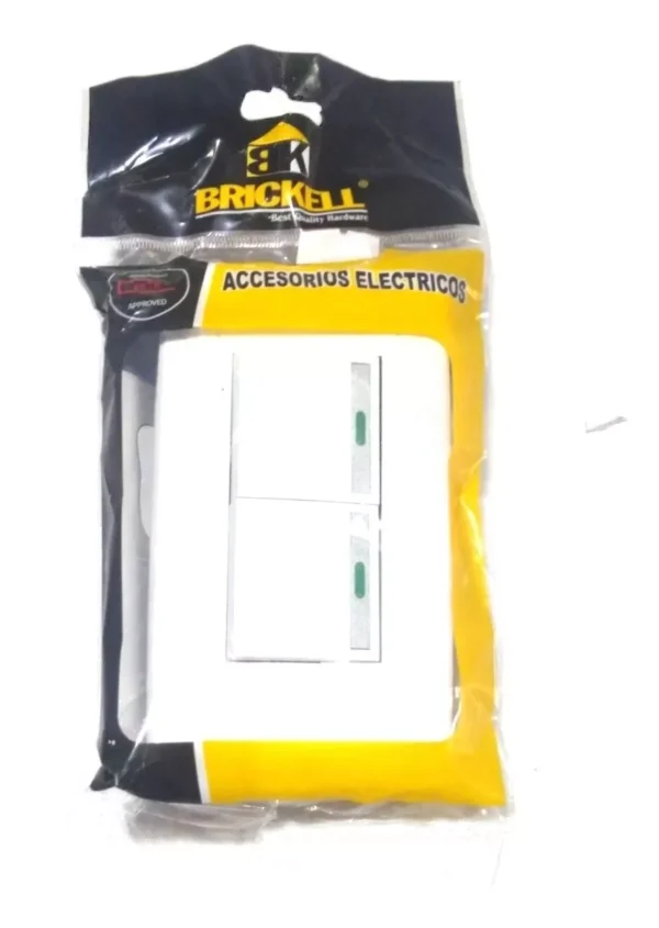 Apagador Doble Para Empotrar Conmutado Brickell (bk-1699)