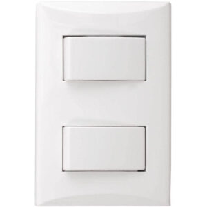 Apagador Doble Para Empotrar Conmutado Eagle (linea Plata 1004-BW)