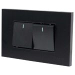 Apagador Doble Para Empotrar Negro Troen (A136-ETB-2K)