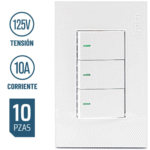 Apagador Triple Blanco Troen (A136-ETW-3K)