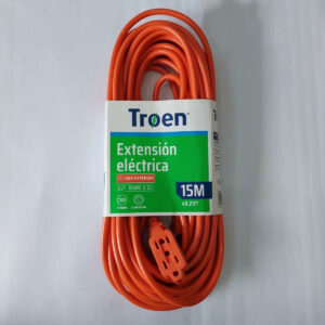 Extension Naranja Con Regleta 15mts Troen