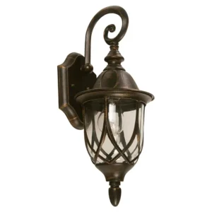 Farol de Pared acabado Negro/Dorado 1 Luz IKE-LITE