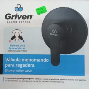 Llave Para Ducha Redonda Negra De Manija Griven (BV-007)(SA86)