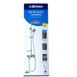 Set De Ducha Completo-Negro Griven 8SH-8T-B1)(SA757)