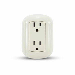 Toma Doble Superficial Ovalado Beige Brickell