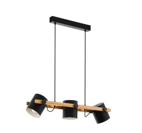 Lámpara Colgantes Madera Negro, Crema EGLO HORNWOOD - Image 2